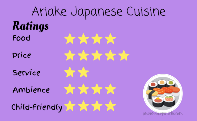 Ariake, restaurant ratings, restaurant reviews
