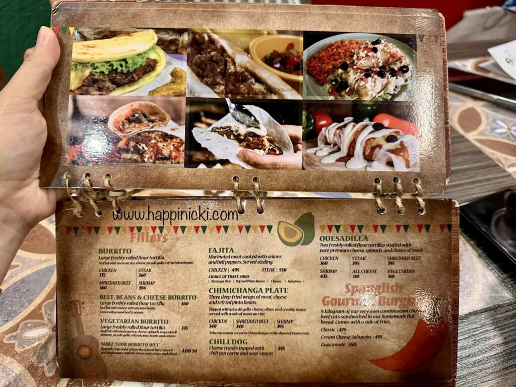 spanglish menu, spanglish restaurant menu, spanglish mexican restaurant menu