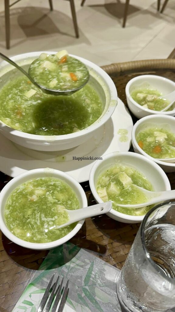 spinach soup, hidden jade cuisine, chinese food