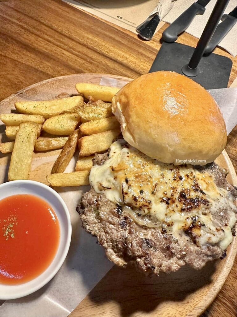 the classic burger, the coze cafe menu