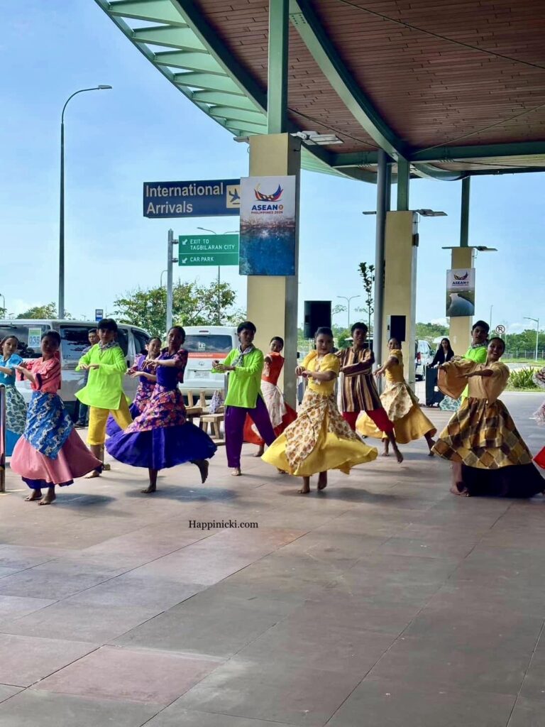 bohol panglao international airport, people dancing, traditional dance, philippine folk dance